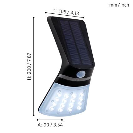 Eglo - Lampa solarna z czujnikiem LED/2W/3,7V IP44