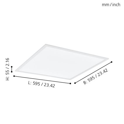 Eglo - Ściemnialna lampa sufitowa RGBW LED/32,5W/230V 2700-6500K 60x60 cm + pilot zdalnego sterowania