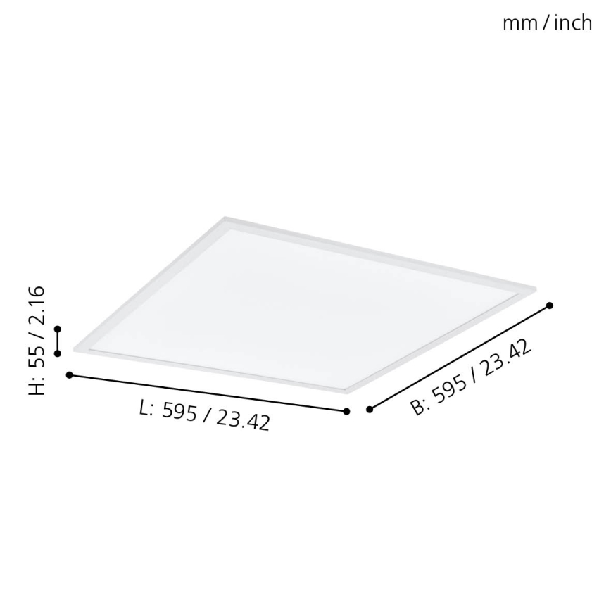 Eglo - Ściemnialna lampa sufitowa RGBW LED/32,5W/230V 2700-6500K 60x60 cm + pilot zdalnego sterowania