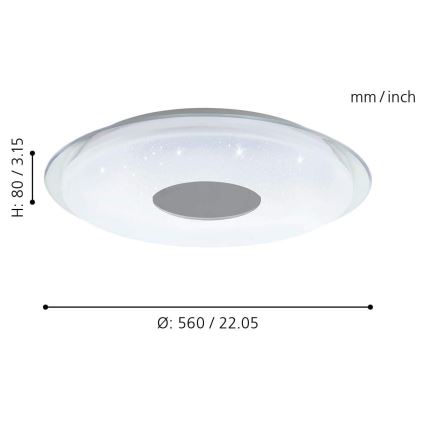 Eglo - Ściemniana lampa sufitowa LED RGB LANCIANO-C LED/38W/230V + RC