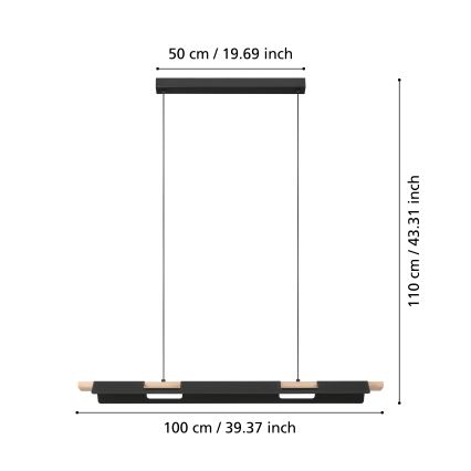 Eglo - LED ściemnialny żyrandol na linkach LED/27W/230V ZigBee