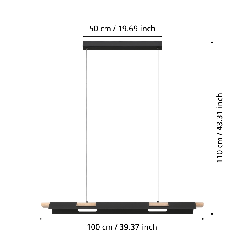 Eglo - LED ściemnialny żyrandol na linkach LED/27W/230V ZigBee