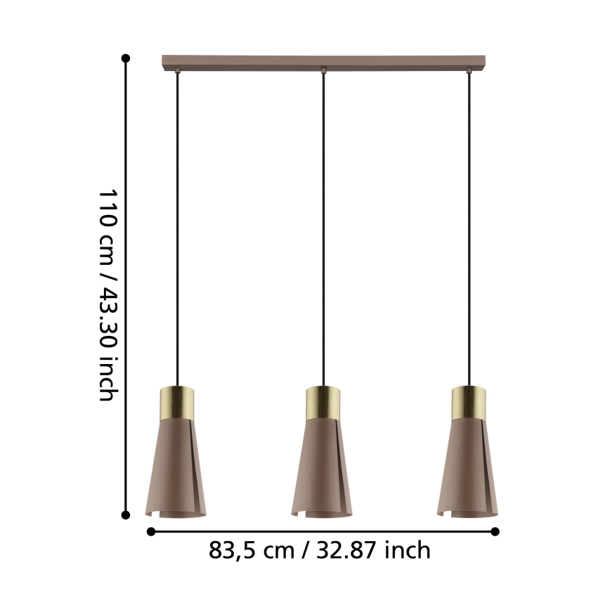 Eglo - LED Żyrandol na lince 3xGU10/4,5W/230V