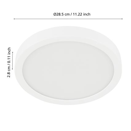 Eglo - ściemnialna łazienkowa oprawa sufitowa LED/19,5W/230V 2700-6500K IP44 ZigBee śr. 28,5 cm