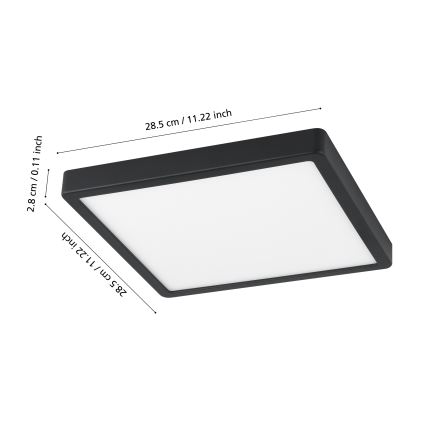 Eglo - LED Ściemnialna lampa łazienkowa LED/19,5W/230V IP44 ZigBee 28,5x28,5 cm