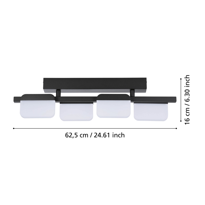 Eglo 98874 - ściemnialny przysufitowy żyrandol LED ERVIDEL 4xLED/4,5W/230V