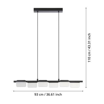 Eglo - LED Ściemniany zrandol na lince 6xLED/4,5W/230V