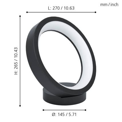 Eglo - LED RGB Regulowana lampa stołowa MARGHERA-C LED/16W/230V