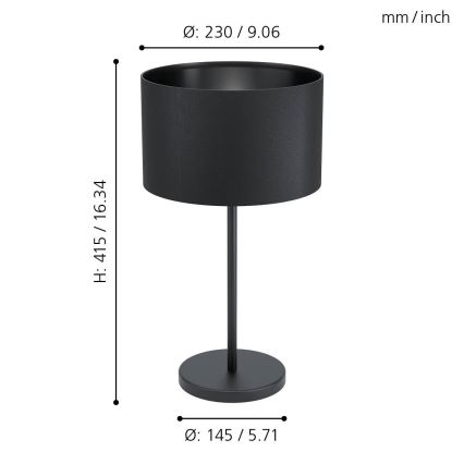 Eglo - Lampa stołowa 1xE27/40W/230V