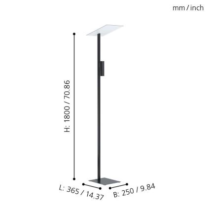 Eglo - LED Lampa podłogowa 2xGU10/5W/230V