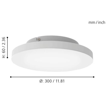 Eglo - Ściemniana lampa sufitowa LED RGB TURCONA-C LED/15W/230V + RC