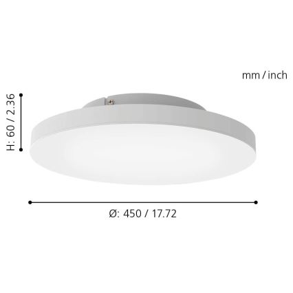 Eglo - LED RGB Plafon ściemnialny TURCONA-C LED/20W/230V + Pilot