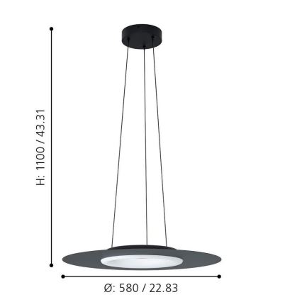 Eglo - Lampa sufitowa LED RGB ściemnialna na linkę COMPO ROSSO-C LED/16W/230V