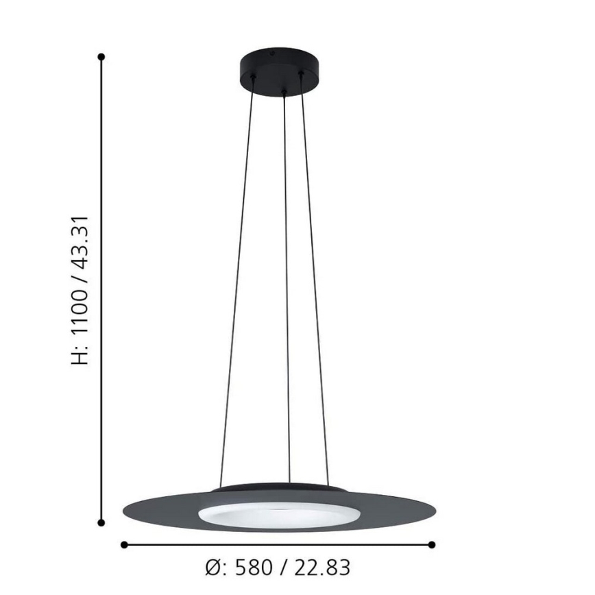 Eglo - Lampa sufitowa LED RGB ściemnialna na linkę COMPO ROSSO-C LED/16W/230V