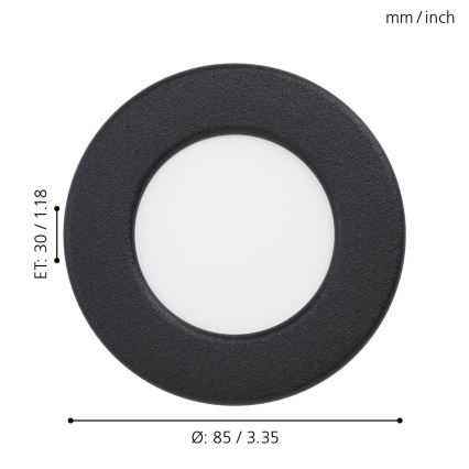 Eglo - LED Łazienkowa oprawa wpuszczana LED/2,7W/230V IP44