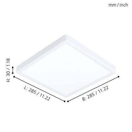 Eglo - Plafon LED/20W/230V 28,5x28,5 cm