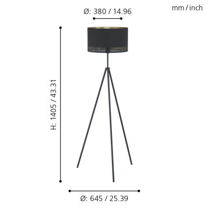 Eglo - Lampa podłogowa 1xE27/40W/230V