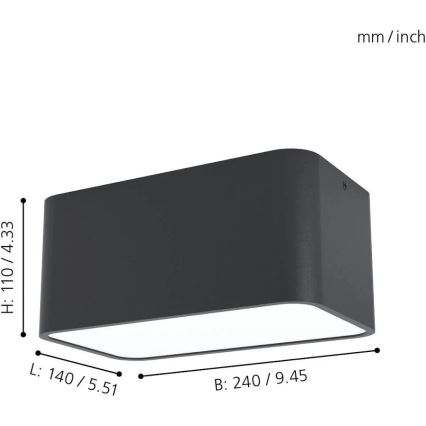 Eglo 99284 - Lampa sufitowa GRIMASOLA 2xE27/28W/230V