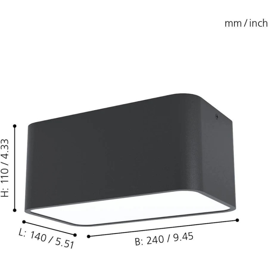 Eglo 99284 - Lampa sufitowa GRIMASOLA 2xE27/28W/230V