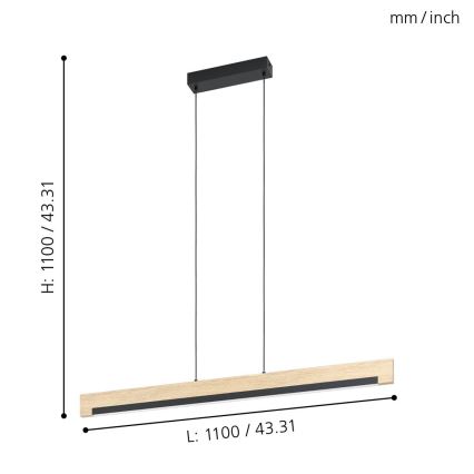 Eglo - LED Żyrandol ściemnialny na lince LED/25,5W/230V