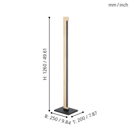 Eglo - LED Ściemnialna dotykowa lampa podłogowa CAMACHO LED/22W/230V