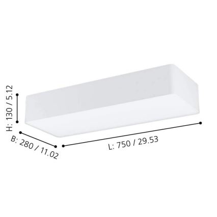 Eglo 99298 - Lampa sufitowa POSADERRA 3xE27/28W/230V