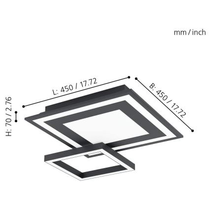 Eglo - LED RGB Oświetlenie sufitowe SAVATAEILA-C LED/20W/230V + Pilot