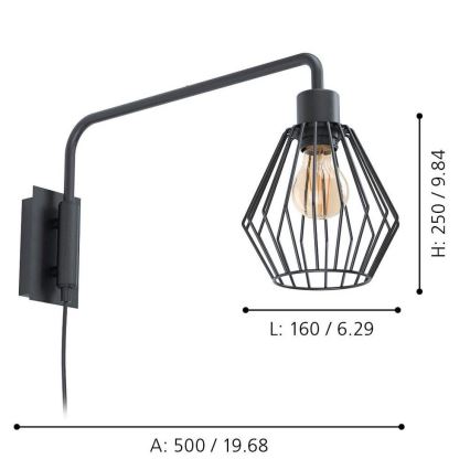 Eglo 99349 - Kinkiet TABILLANO 1xE27/40W/230V