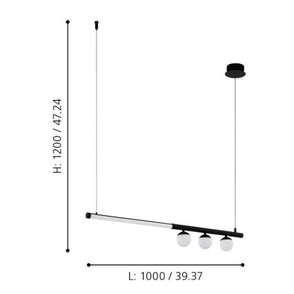 Eglo - LED Żyrandol na lince LED/22W/230V