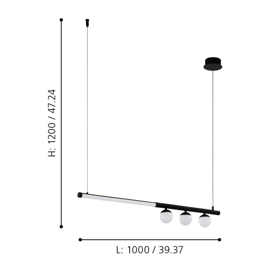 Eglo - LED Żyrandol na lince LED/22W/230V