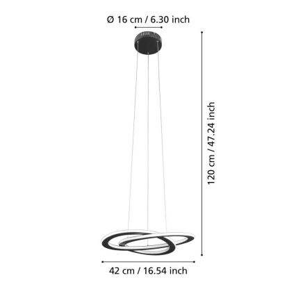 Eglo 99396 - Lampa wisząca LED na lince ROLIMARE LED/35W/230V