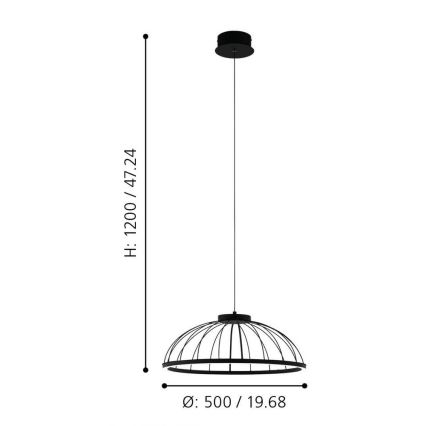 Eglo - LED Żyrandol na lince LED/27W/230V