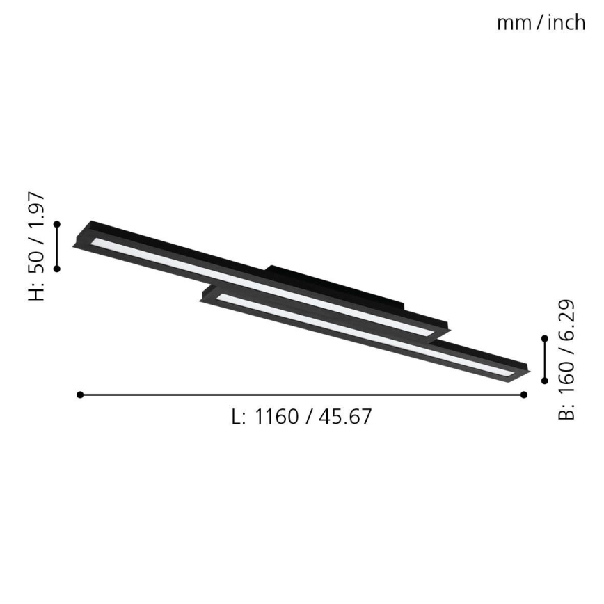 Eglo - Ściemniana lampa sufitowa LED RGB SALITERAS-C 2xLED/10W/230V