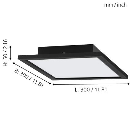 Eglo - LED RGB Regulowane natynkowe oświetlenie sufitowe SALOBRENA-C LED/16W/230V + pilot do zdalnego sterowania