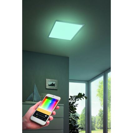 Eglo - LED RGB ściemnialna oprawa sufitowa SALOBRENA-C LED/16W/230V 30x30 cm + pilot zdalnego sterowania