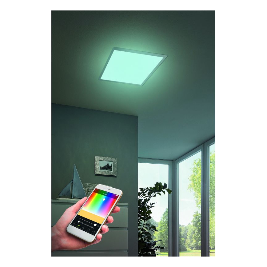 Eglo - LED RGB ściemnialna oprawa sufitowa SALOBRENA-C LED/16W/230V 30x30 cm + pilot zdalnego sterowania