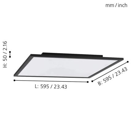Eglo - LED RGB Plafon ściemnialny SALOBRENA-C LED/30,5W/230V + pilot zdalnego sterowania