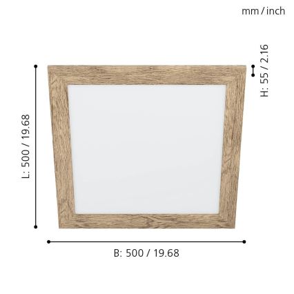 Eglo 99435 - Oprawa sufitowa LED PIGLIONASSO LED/20W/230V 500x500 mm