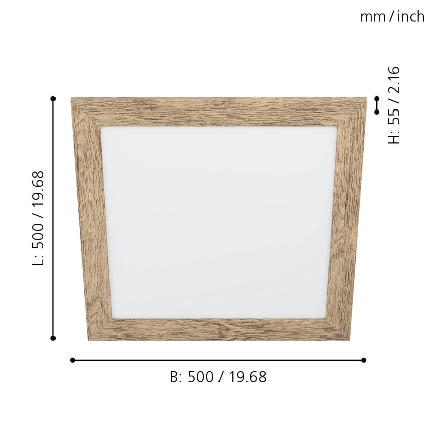 Eglo 99435 - Oprawa sufitowa LED PIGLIONASSO LED/20W/230V 500x500 mm
