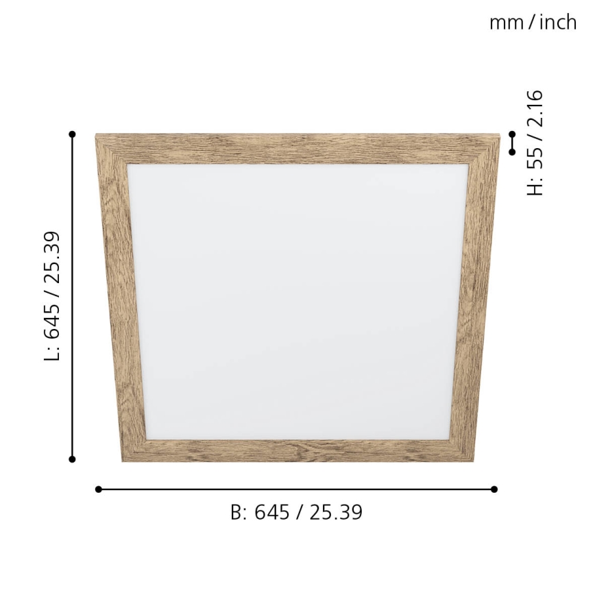 Eglo 99436 - Oprawa sufitowa LED PIGLIONASSO LED/32W/230V 645x645 mm