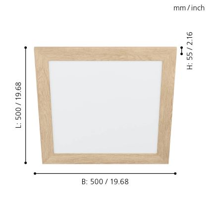 Eglo 99471 - Oprawa sufitowa LED PIGLIONASSO LED/20W/230V 500x500 mm