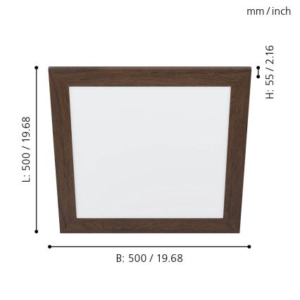 Eglo 99474 - LED lampa sufitowa PIGLIONASSO LED/20W/230V 500x500 mm