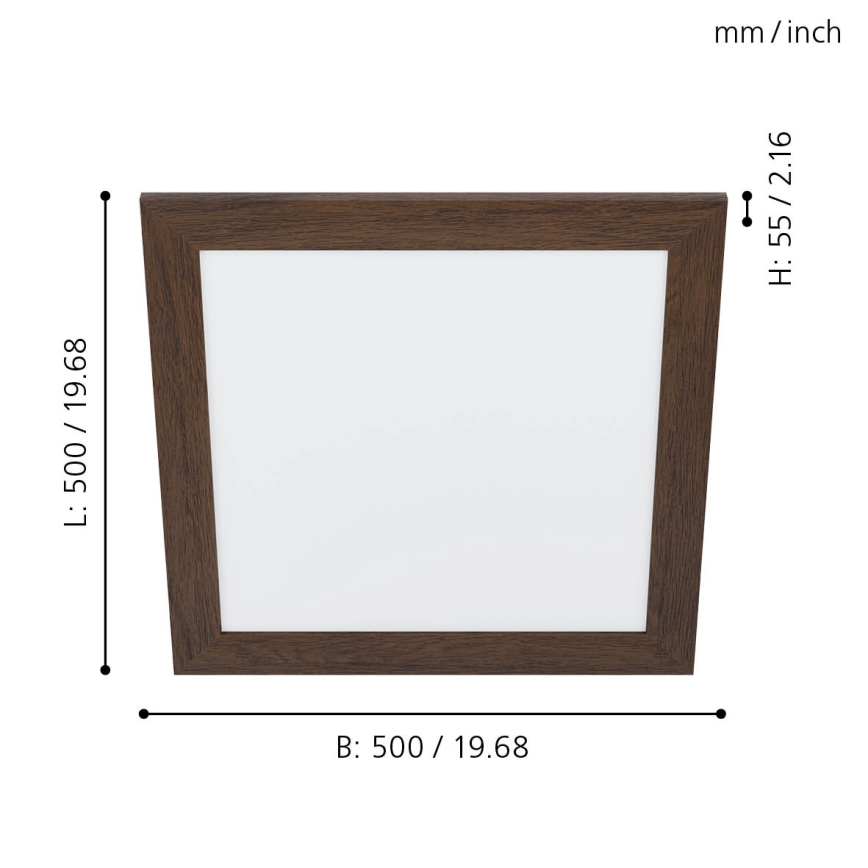 Eglo 99474 - LED lampa sufitowa PIGLIONASSO LED/20W/230V 500x500 mm