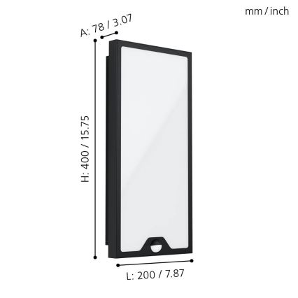 Eglo - LED Oświetlenie zewnętrzne z czujnikiem LED/16W/230V IP44