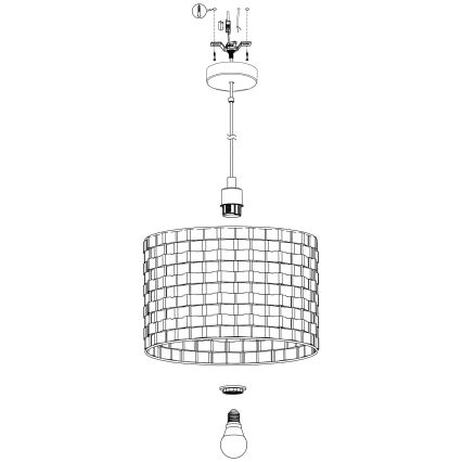 Eglo - Żyrandol na lince 1xE27/40W/230V śr. 38 cm