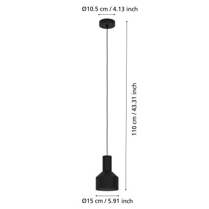 Eglo - Żyrandol na lince 1xE27/40W/230V