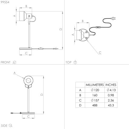 Eglo - Lampa stołowa 1xE27/28W/230V