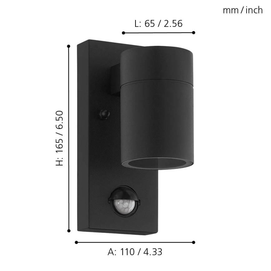 Eglo - LED Kinkiet zewnętrzny z czujnikiem 1xGU10/3W/230V IP44