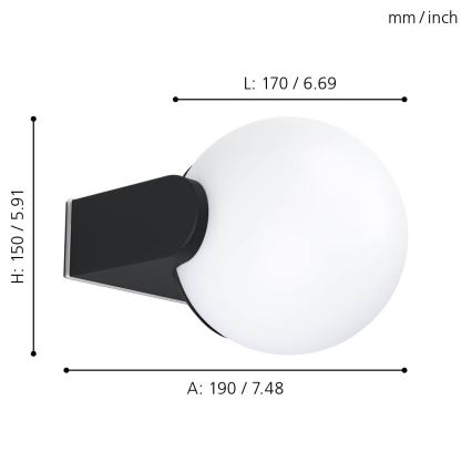 Eglo - Kinkiet zewnętrzny 1xE27/15W/230V IP44