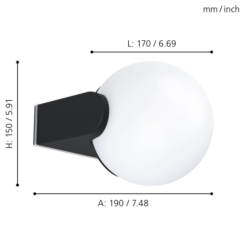 Eglo - Kinkiet zewnętrzny 1xE27/15W/230V IP44